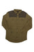 Filson men's sportsman's shirt in dark olive with front buttons and two flap pockets.