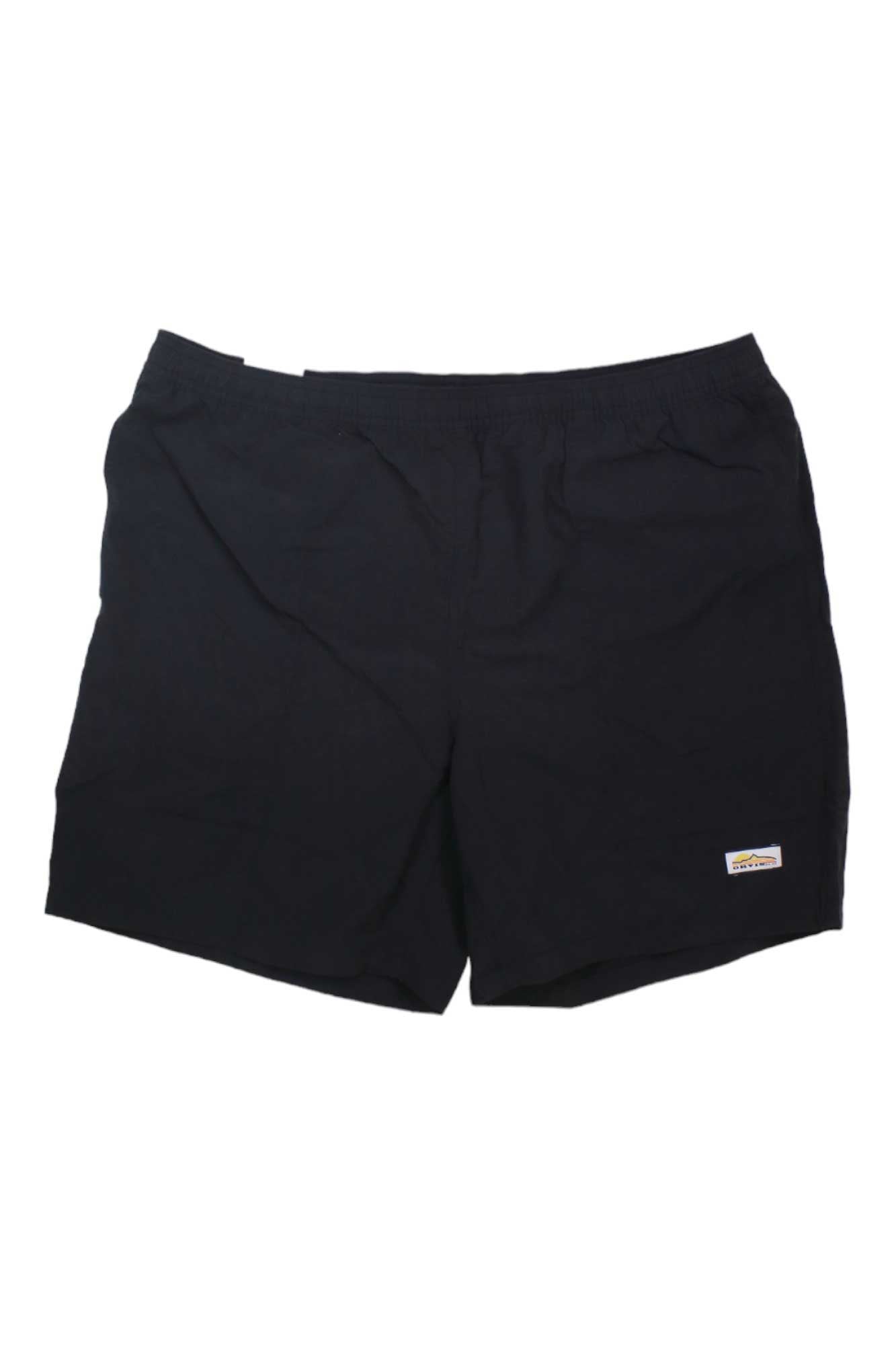 Men's ultralight swim shorts in black, elastic waistband, small logo patch