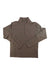 Men's dark brown 1/2-zip active top with raised collar and full arm length sleeves