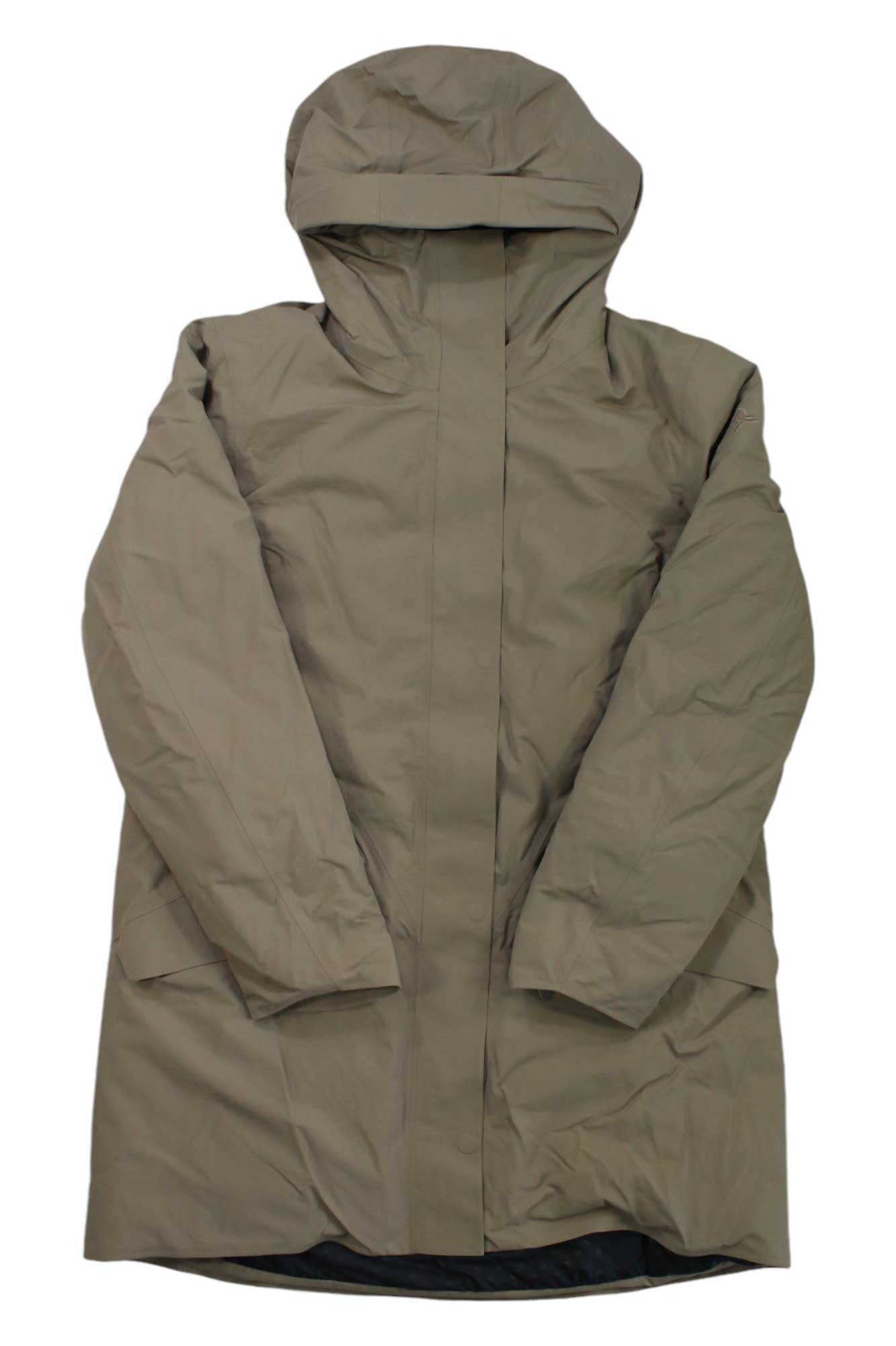 Norrona women's Oslo insulated parka with hood, zip front, winter twig taupe