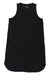 The Marmot Womens Elda Dress is a sleeveless black travel dress with a round neckline, knee-length hem, subtle waist seams, and a small logo near the bottom for minimal style and versatile wear.