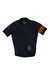 The Pro Team Training Jersey II is a lightweight black short-sleeve cycling top with a vertical zipper, brown left sleeve band, and small white stripes near the hem—ideal for high-performance rides.