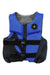 Boys' wake vest, blue and dark gray, black zipper, Youth Small size label