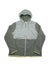 The Women's Mountain Sweatshirt Hoodie 3.0 by The North Face is a hooded, zip-up sweatshirt with long sleeves in two green shades—light on top, darker on the lower part and sleeves. It has front pockets and a drawstring hood for comfort.