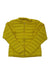 Women's yellow puffer liner jacket with full-zip front and hooded collar