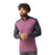 Men's 1/4-zip merino base layer, maroon torso with charcoal long sleeves