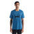 Icebreaker men's tech lite II crew-neck T-shirt, blue with front chest logo graphic