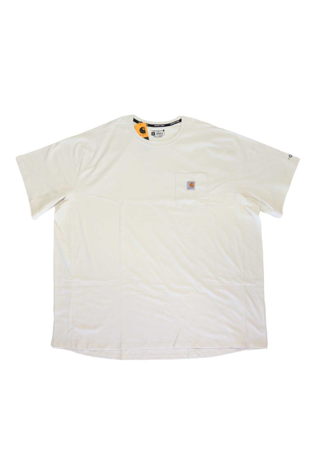 Carhartt men’s Force relaxed-fit pocket T-shirt, light cream, short sleeves