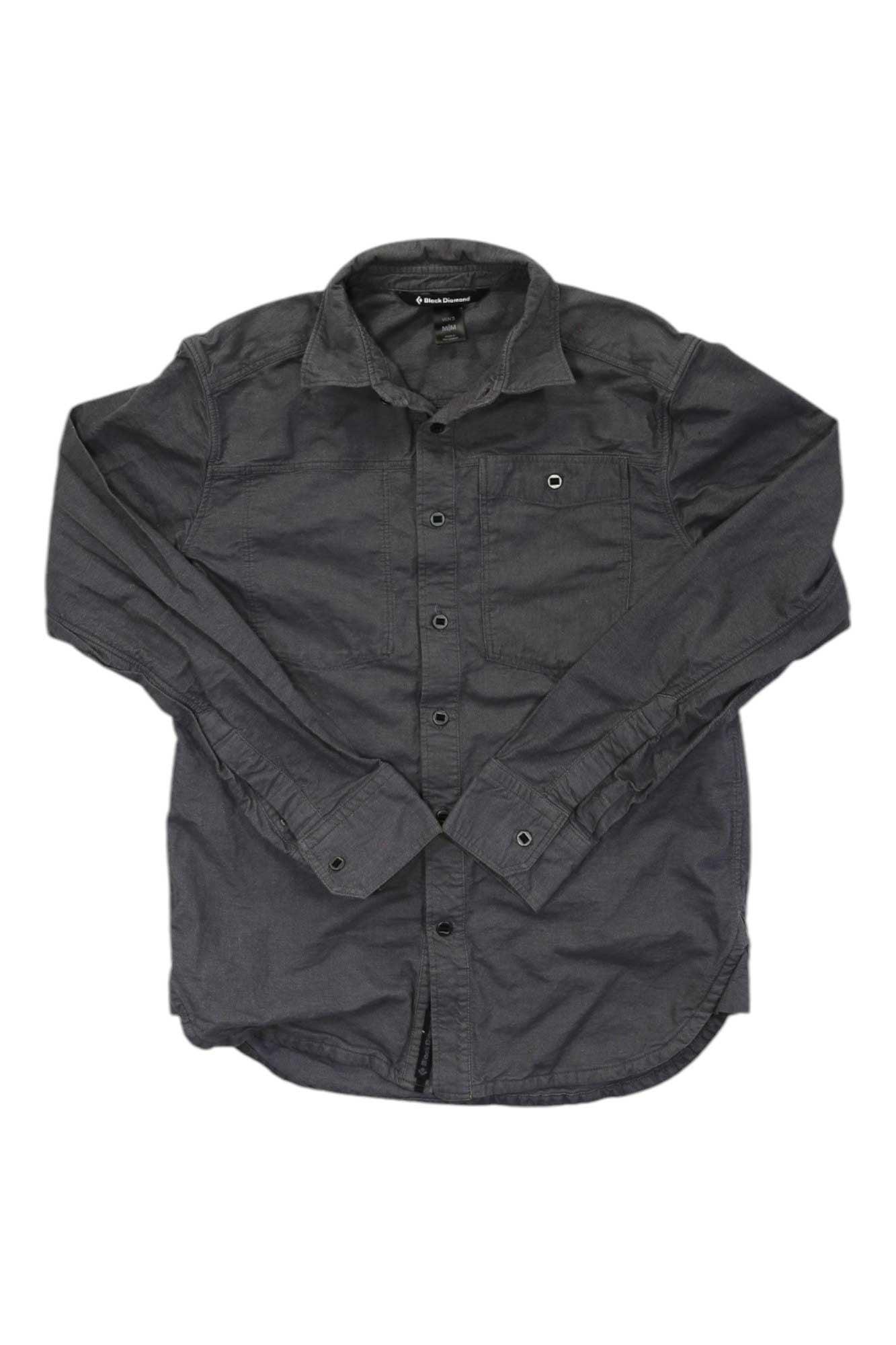 Mens Black Diamond Long Sleeve Button Up Top Black Diamond