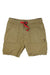 Men's mountain shorts in tan with zip fly, drawstring, and side pocket