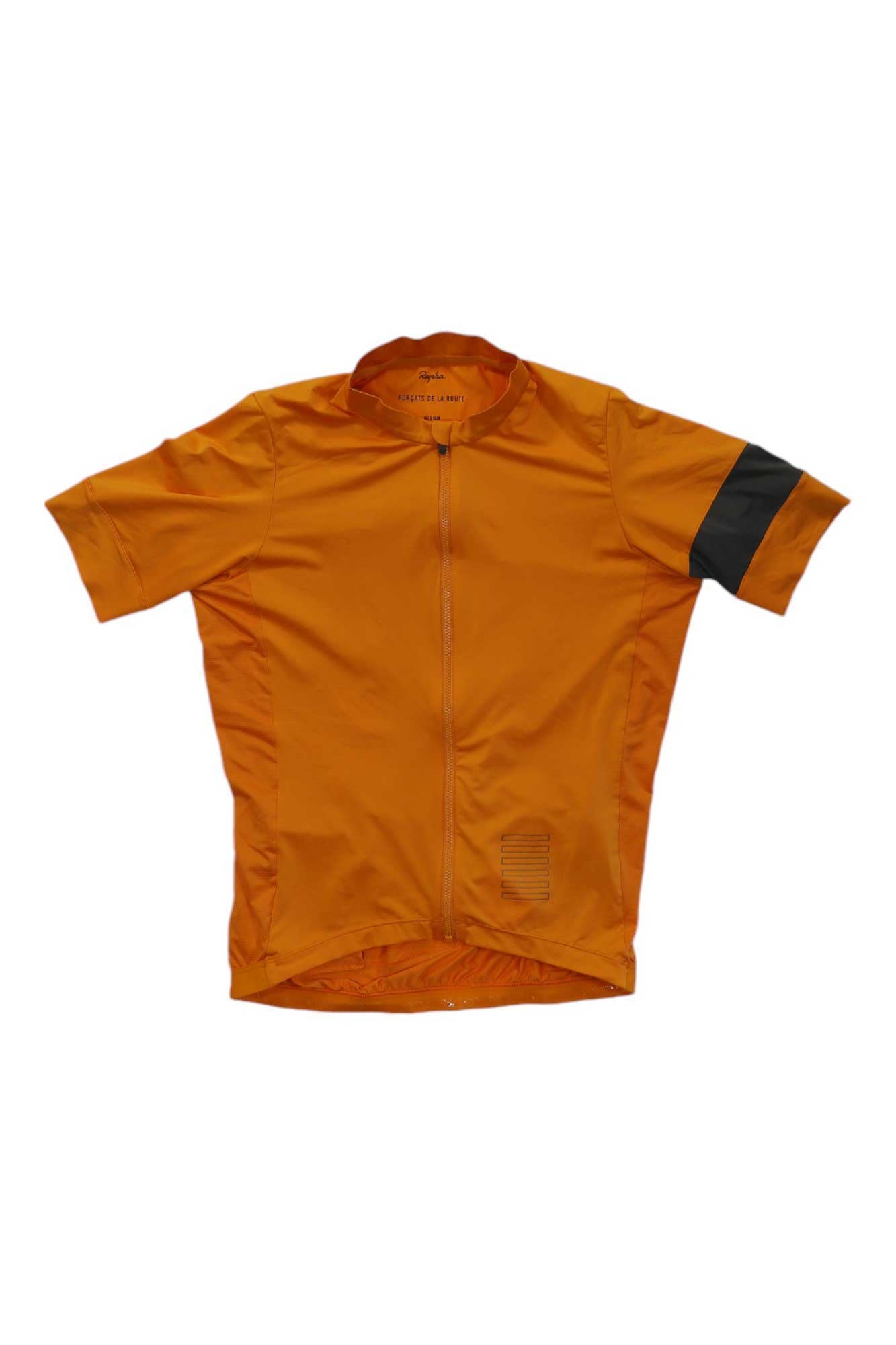 The Pro Team Training Jersey II is an orange, short-sleeved cycling jersey with a front zipper and a single black stripe on the left sleeve, shown on a white background.