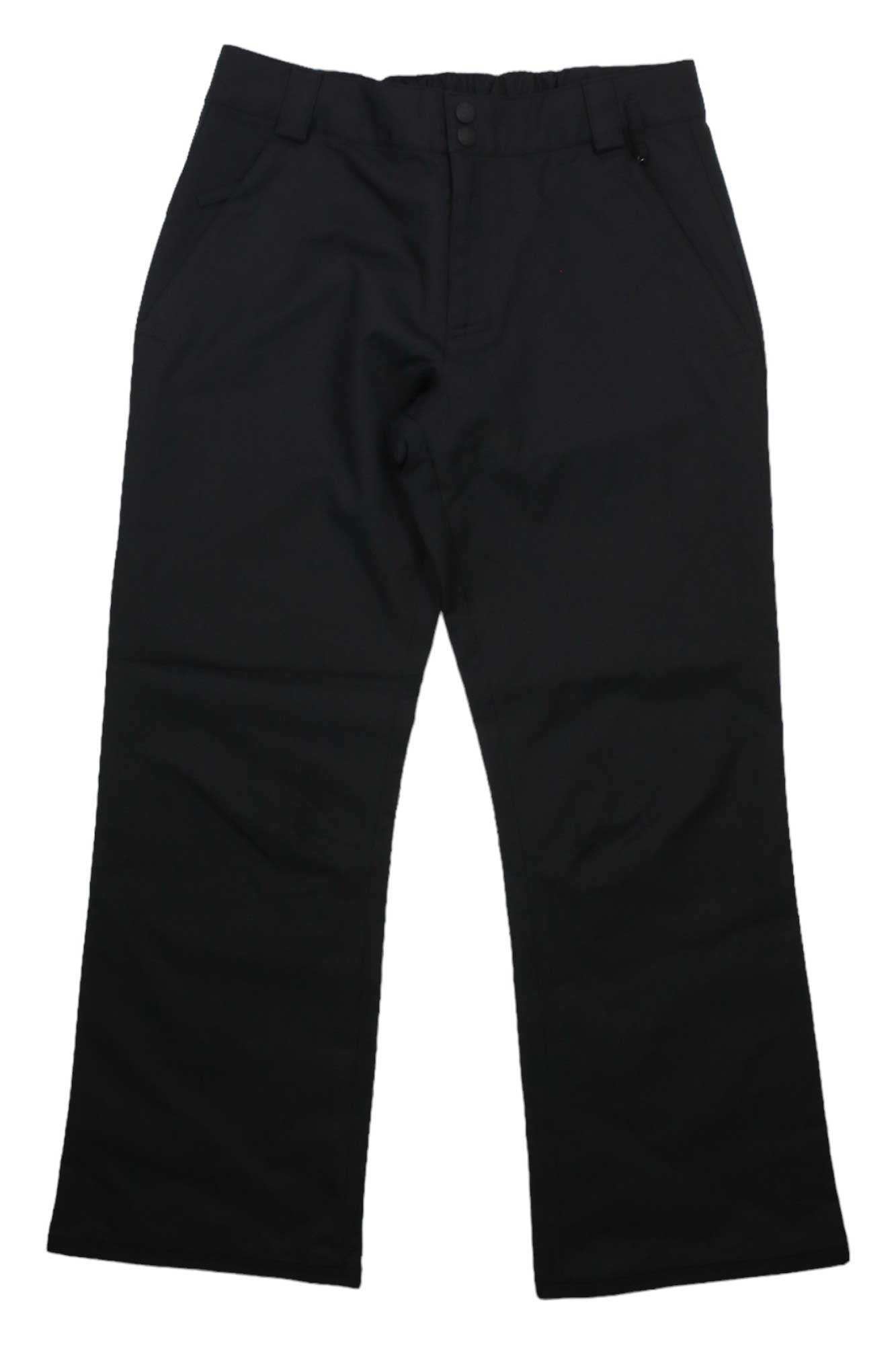 The Obermeyer Mens Keystone Shell Pant in black features straight legs, side pockets, a front button and zipper closure—perfect as waterproof ski pants or a versatile performance layer.