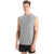 Men's gray heather knit tank top, sleeveless crew neck