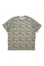 Carhartt Men's LWD Relaxed Fit Short Sleeve Print T-Shirt in a green, beige, and white camouflage pattern, shown laid flat on a white background.