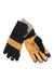 Black and tan cycling gel gloves with contrast back panel and padded palm