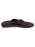 The Rainbow Kids Kid Capes Sandal features black and brown colors, a contoured footbed, textured sole, and dark brown straps. Displayed from a side angle on a plain white background.