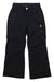 The Obermeyer Brooke Insulated Snow Pants for girls in black feature two front zippered pockets and a button waist closure, shown against a white background.