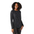 Women’s thermal merino rib crew top, dark heather charcoal, long sleeves