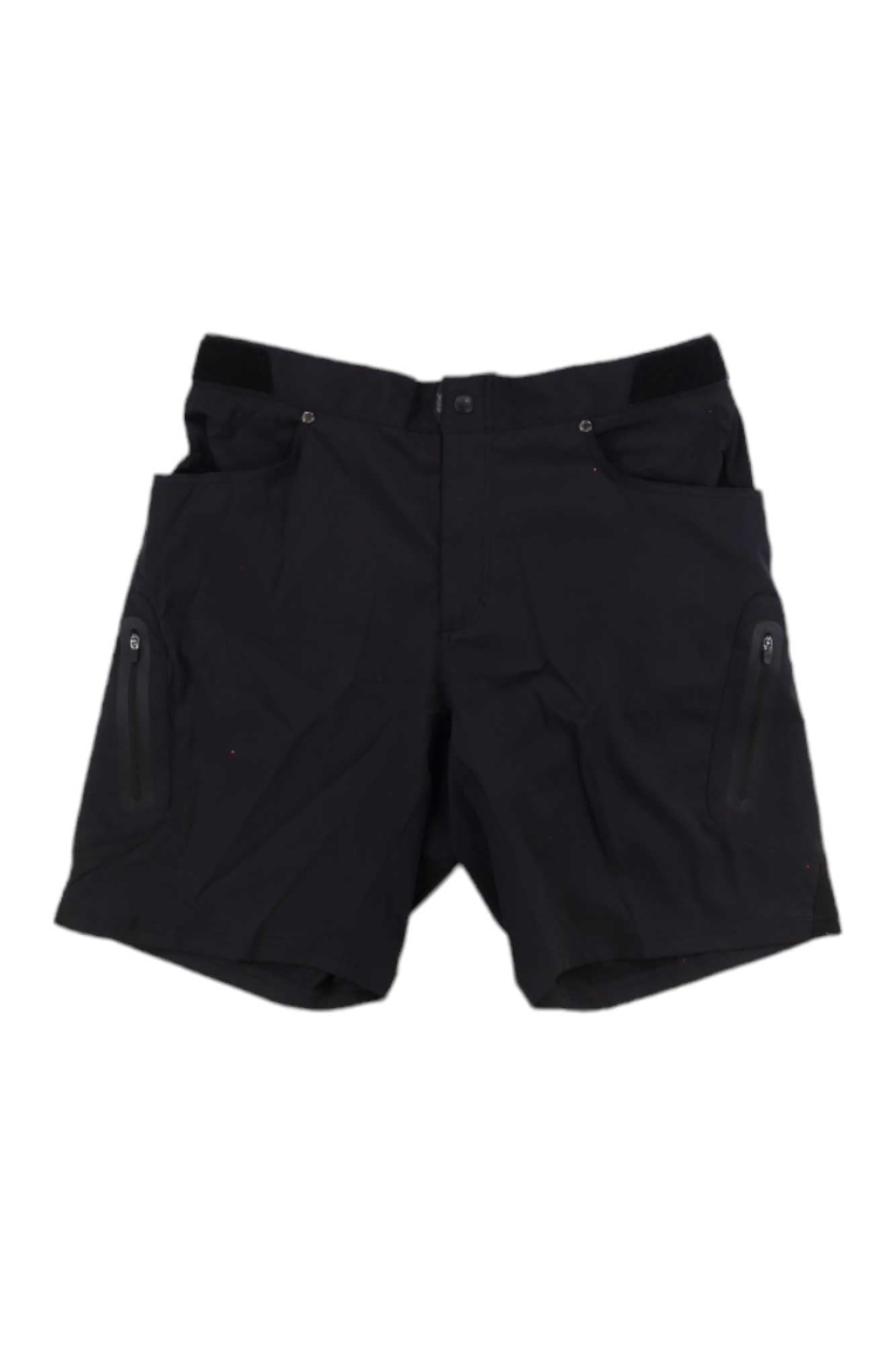 Zoic Ether 9-inch shorts in dark black, side pockets with button tabs