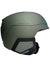 The Oakley Mod 5 Helmet features a matte green finish, sleek design, adjustable ventilation, black padded ear covers and chin strap, visible side Oakley logo, plus seamless goggle integration for ultimate performance.