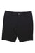 The Mammut Men's Hiking Short in black features front pockets with zipper closures, belt loops, and a button waist. These quick-drying shorts are shown laid flat on a white background.