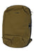 Tan commuter backpack with front zip pocket and small top carry handle straps