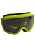 Kids ski goggle with lime frame and dark gray lens
