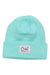 The Coal Womens The Mel Beanie is a light blue rib knit beanie with a folded brim and a white rectangular Coal patch on the front, making it perfect for casual, everyday wear.
