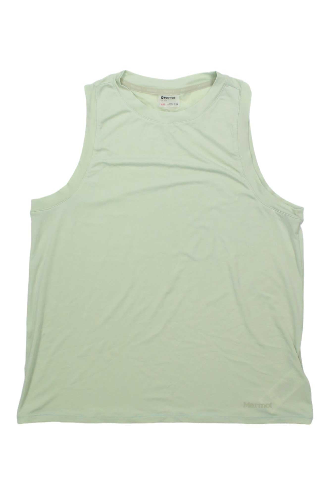 Light green sleeveless tank top, loose draped front