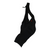 Black cycling bib short, side view, with small red logo on chest