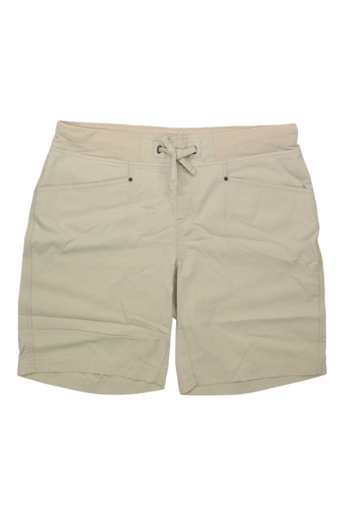 Women's jammer 9-inch shorts, light khaki with drawstring waist and side pockets