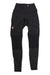 The Fjallraven Womens Abisko Trekking Tight, designed for Black women, features reinforced knee patches, multiple pockets, and a small circular brown logo on the upper left thigh. Pants are displayed flat on a white background.