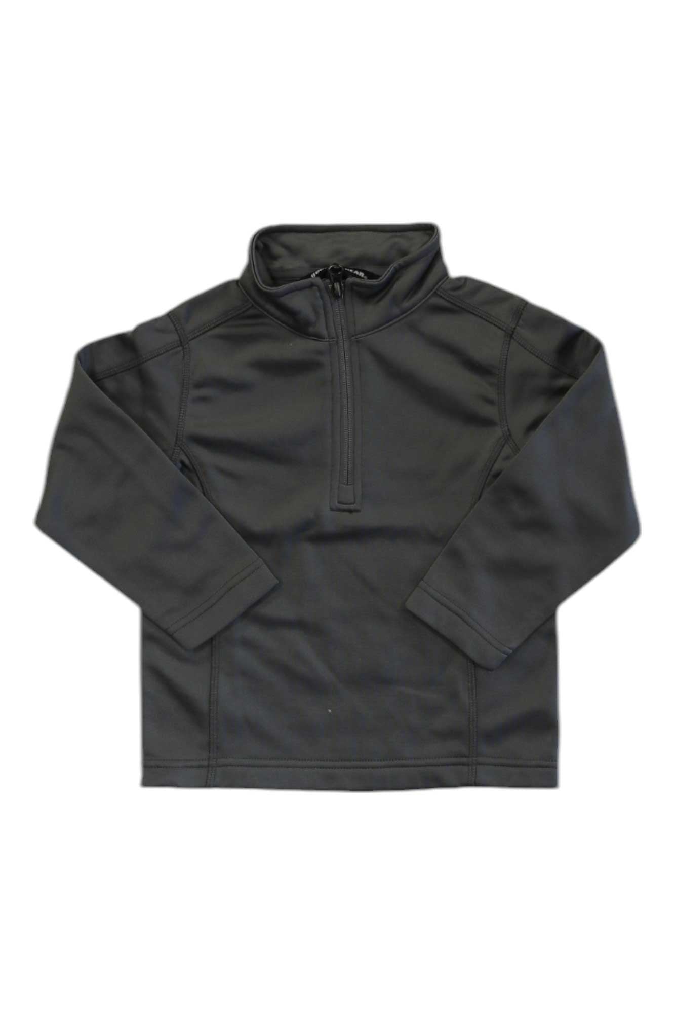 A Boulder Gear Boys Judd 1/4 Zip fleece pullover in black with long sleeves and a quarter-zip collar, shown laid flat on a white background.