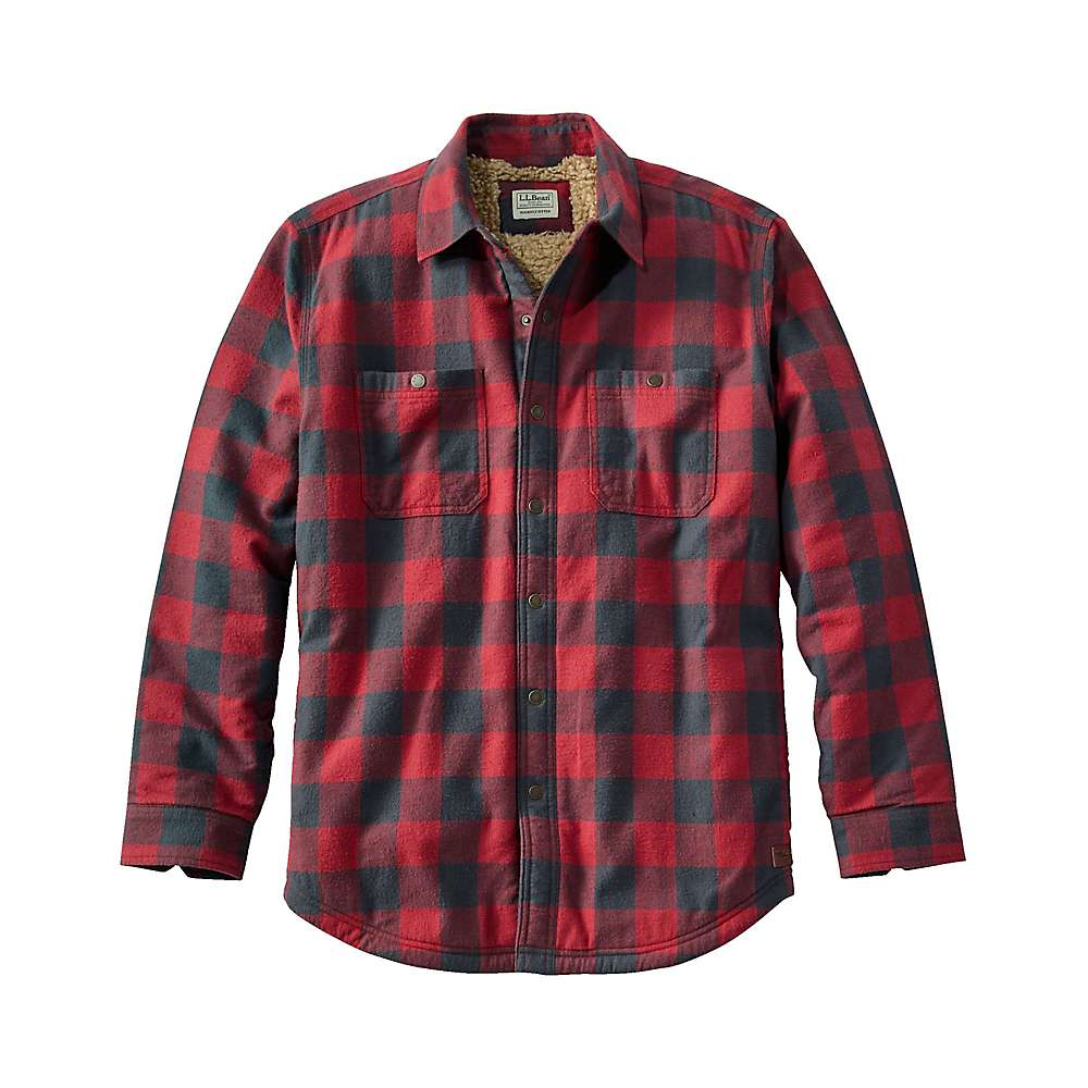 L.L.Bean Mens Sherpa Lined Scotch Plaid LS Shirt L.L.Bean