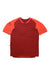 The Endura Mens GV500 Foyle Top is a short-sleeved cycling tee with a dark red body, bright orange sleeves and neckline, a small chest pocket, and a circular logo on the left sleeve.
