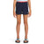 Girls navy water shorts with elastic waist and small The North Face logo on side