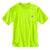 Men's loose-fit heavyweight pocket T-shirt in bright lime green, crew neck, short sleeves