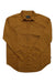 Women's sienna cotton canvas button-down shirt with point collar and button cuffs