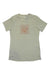Norrona women’s Svalbard wool t-shirt, light sage crew neck with striped square chest graphic