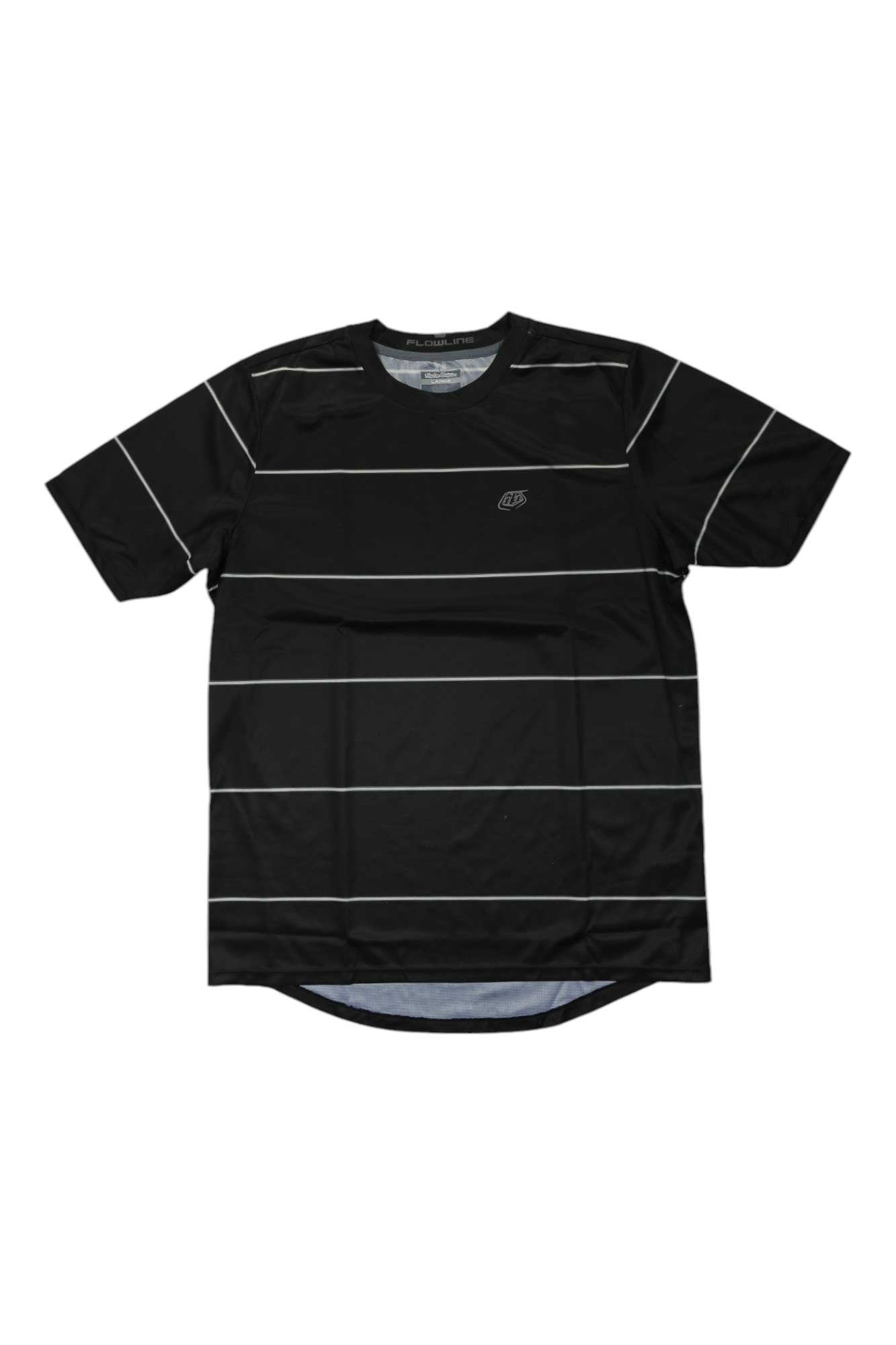Troy Lee Designs mens Flowline short-sleeve jersey, black with gray stripe panels