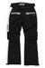 The Dare 2B Men's Charge Out Pant, in black and white with white side panels, features front zippered pockets, a waist belt, and 4-way stretch waterproof fabric. Shown on a white background.