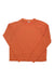 The Marmot Women's Mariposa LS Top, shown in orange with a crewneck and long sleeves, is laid flat on a white background. This ultra-lightweight hiking shirt offers a relaxed fit, odor management, subtle seam details, and chest embroidery.