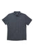 Charcoal short-sleeve button-down shirt with pointed collar and front buttons