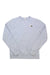 The North Face Womens Heritage Patch Crew, a light gray long-sleeve sweatshirt made from recycled fabric, features a small black and white logo on the left chest. The women's sweatshirt is shown laid flat on a white background.
