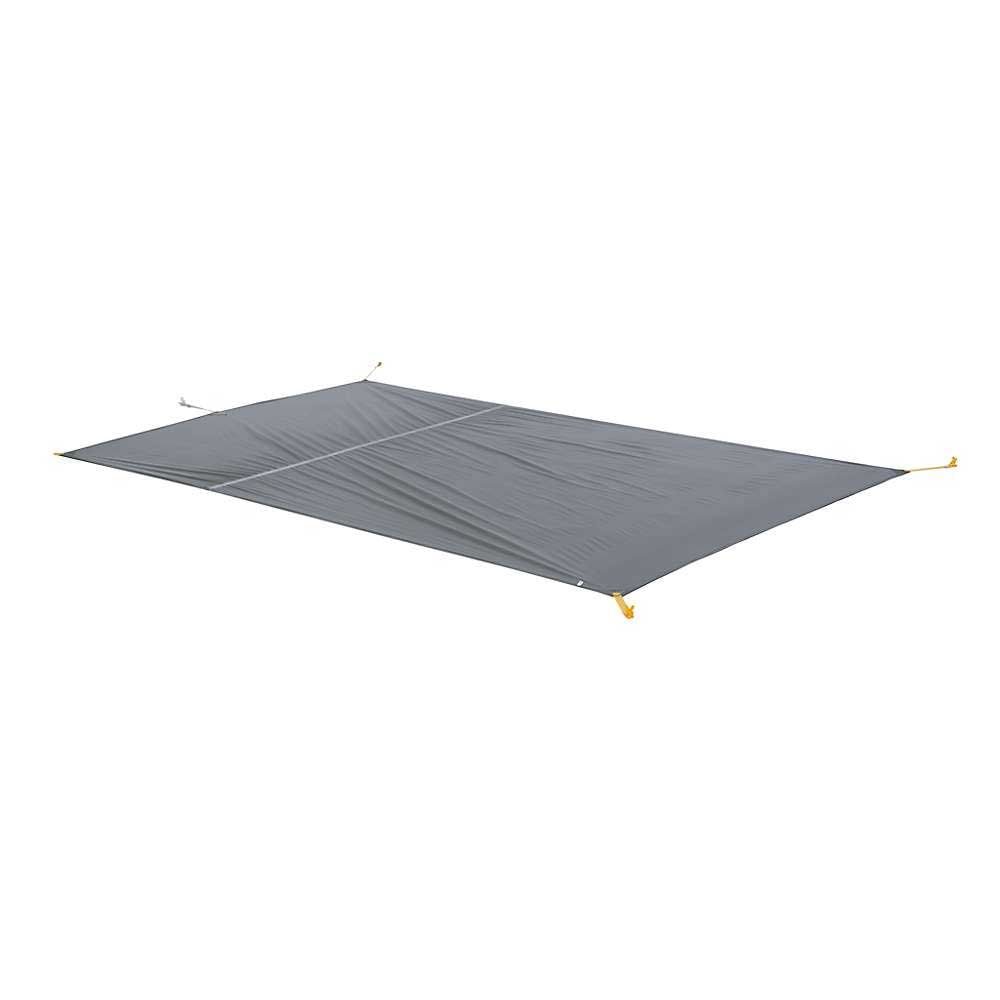 Gray wall tarp with corner grommets and crisscross seam lines