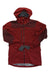 The Norrona Men’s Tamok GTX Performance Shell Jacket is a red Gore-Tex shell with brown accents, hood, zippered front, multiple pockets, and adjustable wrist cuffs—perfect as a waterproof outdoor jacket for any adventure.
