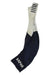 Rapha Mens Pro Team Bib Shorts II - Regular in navy blue and white with RAPHA printed in white on the leg, race-grade chamois, and black horizontal stripes on one shoulder strap, laid flat on a white background.
