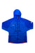 The Mammut Mens Eiswand Advanced ML Hooded Jacket is a bright blue, abrasion-resistant climbing jacket with long sleeves and two vertical zippered chest pockets. "Mammut" appears on the left chest; the jacket is laid flat on a white background.