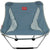Blue Mayfly chair with gray mesh side panels and light trim, foldable steel frame