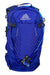 The Gregory Women's Avos 10L H2O Pack is a blue hydration backpack with a tube, multiple zippered compartments, and straps. Ideal for biking, it features the Gregory logo on the front.
